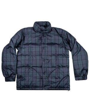 Stussy Plaid Puffer Shirt Jacket - Blue