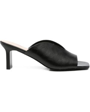 SERGIO MORETTI FIRENZE V-Neck Square-Toe Sandals - Black