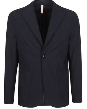 Pmds Notched-Lapel Single-Breasted Blazer - Blue