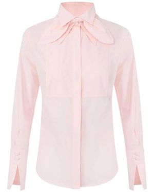 Elisabetta Franchi Cotton Shirt With Bow - Pink