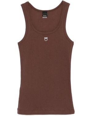 Pinko Logo Tank Top - Brown