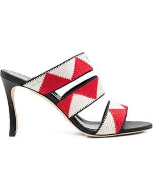 Manolo Blahnik Capro Woven-Strap Sandals - White