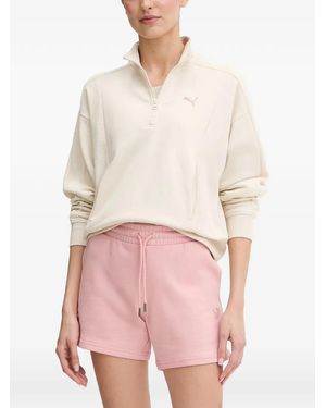 PUMA Besticktes Class Sweatshirt Mit Reißverschluss - Weiß