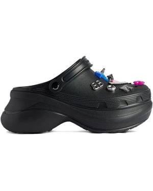 Balenciaga Patch-Embellished Clogs - Black