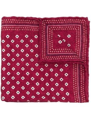 Brunello Cucinelli Geometric-Print Pocket-Square - Red