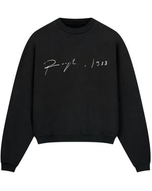 ROUGH Signature-Detail Sweatshirt - Black