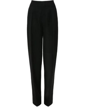 Victoria Beckham プリーツ ウールパンツ - ブラック