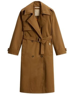 Woolrich Trench Ceinturé À Boutonnière Croisée - Natural