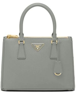 Prada Medium Galleria Leather Tote Bag - Gray