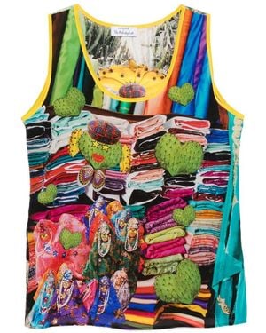 The Artistylist Cactus Printed Tank Top - Grey