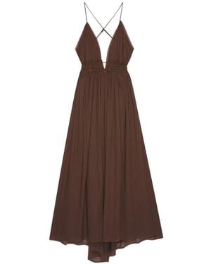 Ottod'Ame Kleid Mit Tiefem Ausschnitt - Braun