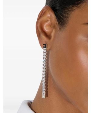 Elisabetta Franchi Pendientes Con Strass - Marrón