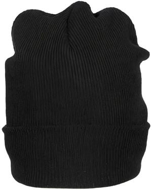 DKNY Logo-Patch Beanie Hat - Black