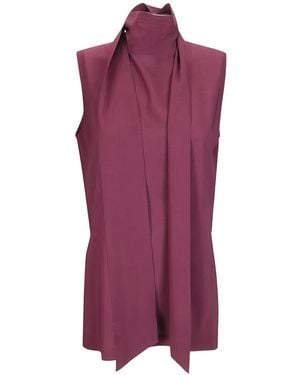 Alberto Biani Scarf-Detail Top - Purple