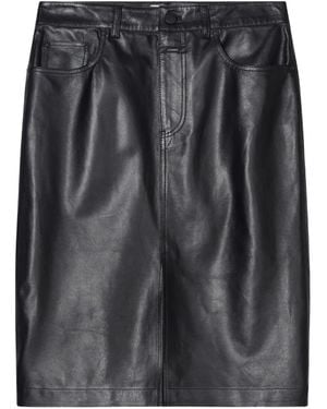 Closed Leather Midi Skirt - Black