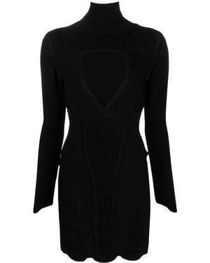ALESSANDRO VIGILANTE Roll-Neck Cut-Out Minidress - Black
