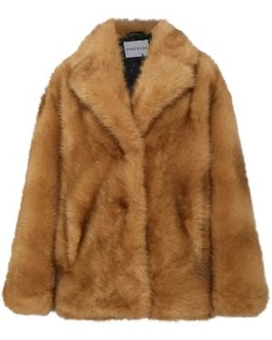 Stand Studio Faux-Fur Notched-Lapels Jacket - Brown