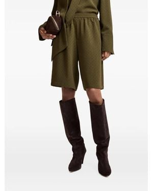 Essentiel Antwerp Kannon Rhinestone-Embellished Knee-Length Shorts - Green