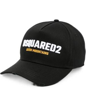 DSquared² Distressed Embroidered Baseball Cap - Black