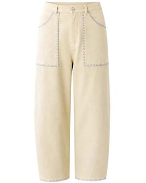 Estudio Niksen Pantalon À Broderies Et Poches Plaquées - Natural