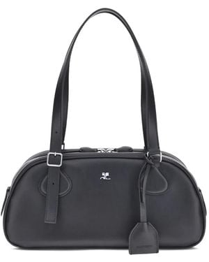 Courreges Medium Friday Curved Tote Bag - Black