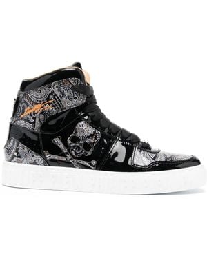Philipp Plein Paisley High-Top Trainers - Black
