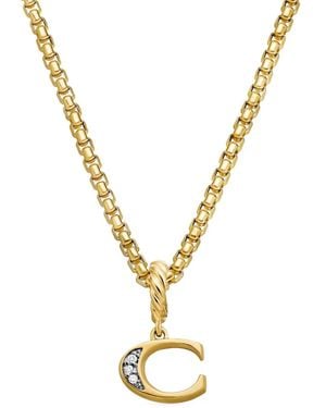 David Yurman Pavé Initial ダイヤモンド ペンダント 18kイエローゴールド - メタリック
