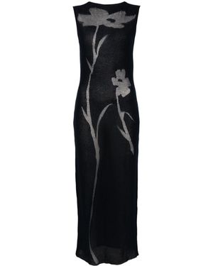Paloma Wool Sabado Semi-Sheer Flower Jacquard Dress - Black