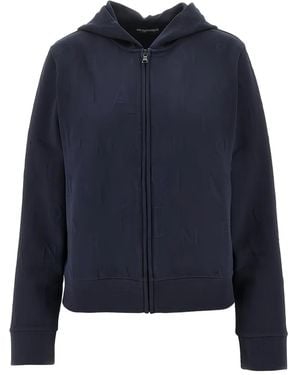 Emporio Armani Hoodie À Logo Embossé - Bleu