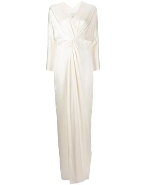 Michelle Mason Twist-Detail Silk Gown - White