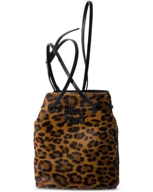 Miu Miu Bandolera Con Estampado De Leopardo - Marrón