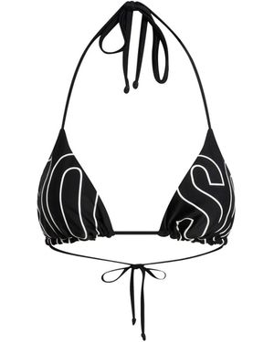 Moschino Printed Triangle Bikini Top - White