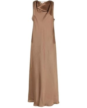 Antonelli Ärmelloses Satinkleid Mit Pailletten - Natur