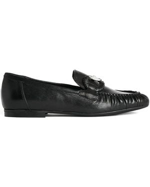 Karl Lagerfeld Eleia Buckle-Detail Loafers - Black