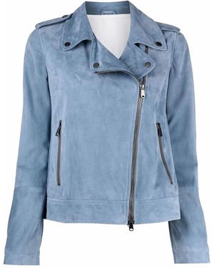 Brunello Cucinelli Zip-Fastening Biker Jacket - Blue