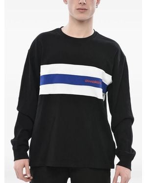 AWAKE NY Stripe-Detail Long-Sleeve T-Shirt - Black