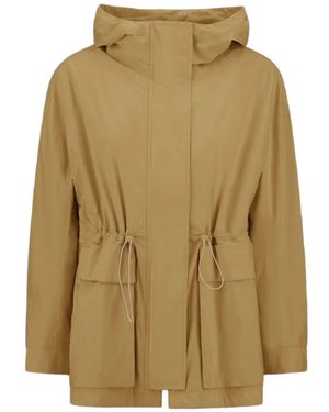 Laminar Hooded Drawstring-Waist Parka - Natural