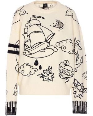 Pinko エンブロイダリー セーター - ナチュラル