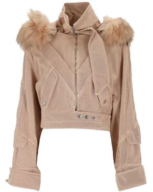 Blumarine Cropped Jacket - Natural