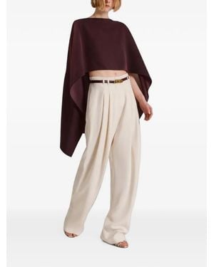 Alberta Ferretti Draped Asymmetric Cape - Natural