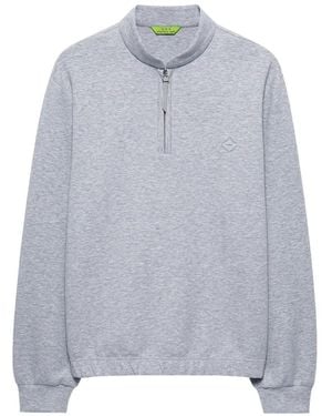 Shanghai Tang Half-Zip Sweatshirt - Grey