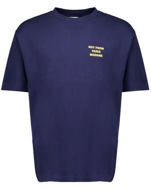 Drole de Monsieur Slogan-Print T-Shirt - Blue
