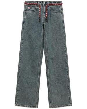 A Bathing Ape Apee Rope Wide-Leg Jeans - Grey