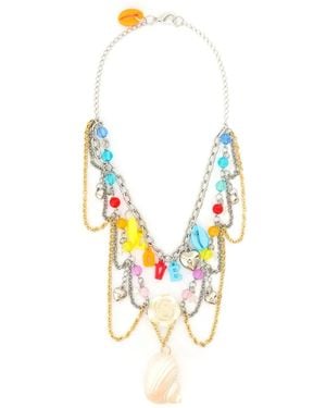 Amir Slama Collier En Chaîne À Détails D'Appliqués - Blanc