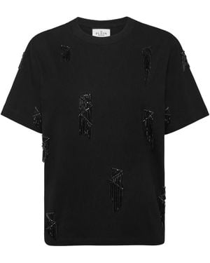 Philipp Plein フリンジ Tシャツ - ブラック