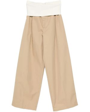 DARKPARK Wendy Fold-Over Pleated Trousers - Natural