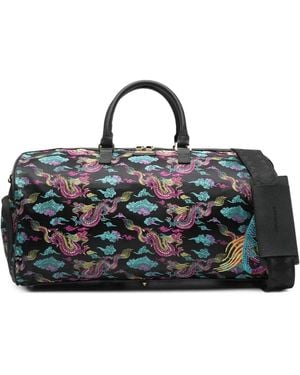 Sprayground Dragon Print Luggage Bag - Black