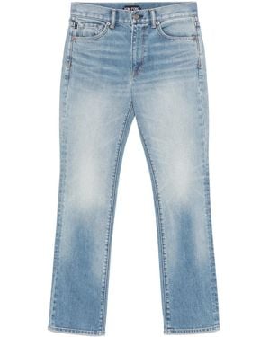 Tom Ford Logo-Patch Tapered Jeans - Blue