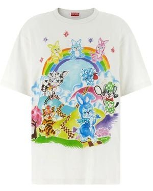 KENZO Cartoon Printed T-Shirt - White