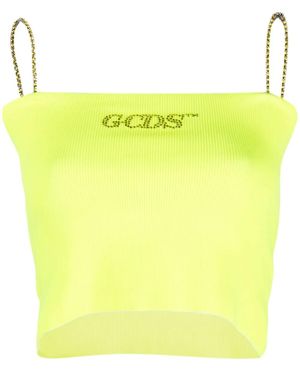 Gcds Canotta Con Decorazione Di Cristalli - Giallo